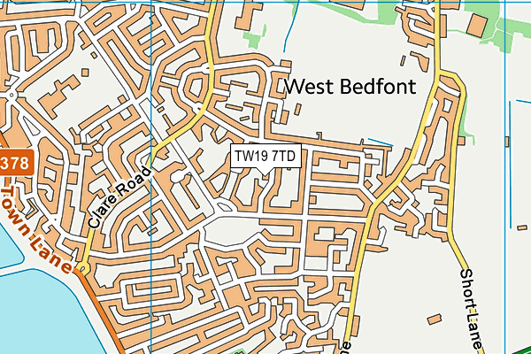 TW19 7TD map - OS VectorMap District (Ordnance Survey)