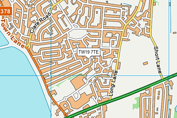 TW19 7TE map - OS VectorMap District (Ordnance Survey)