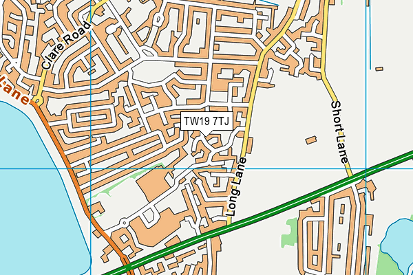TW19 7TJ map - OS VectorMap District (Ordnance Survey)