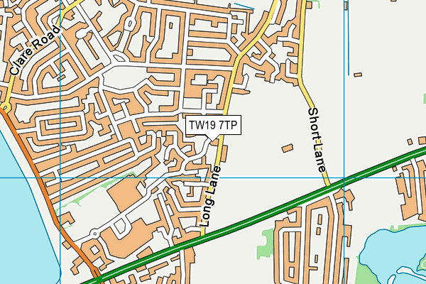 TW19 7TP map - OS VectorMap District (Ordnance Survey)