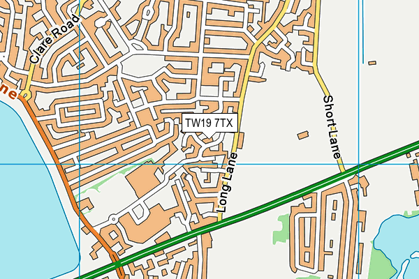 TW19 7TX map - OS VectorMap District (Ordnance Survey)