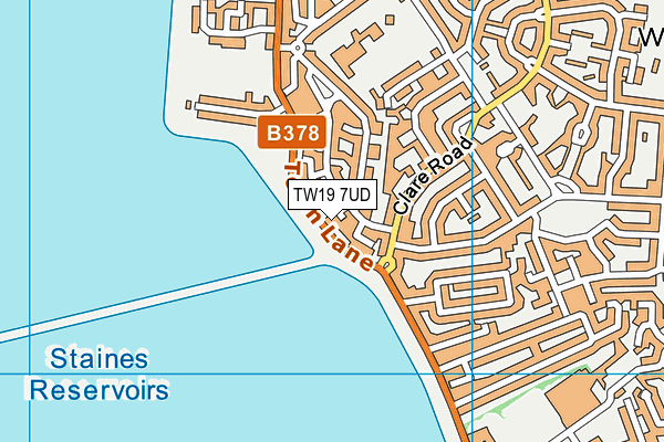 TW19 7UD map - OS VectorMap District (Ordnance Survey)