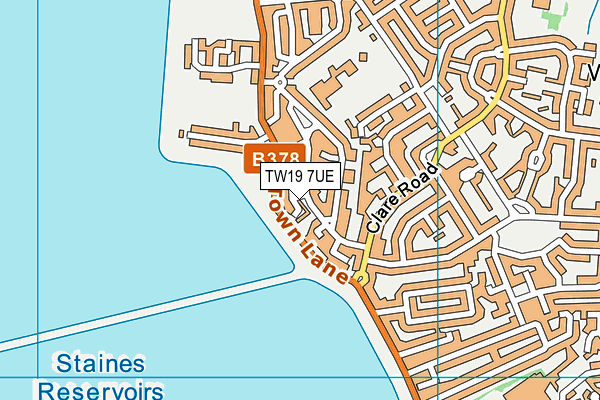 TW19 7UE map - OS VectorMap District (Ordnance Survey)