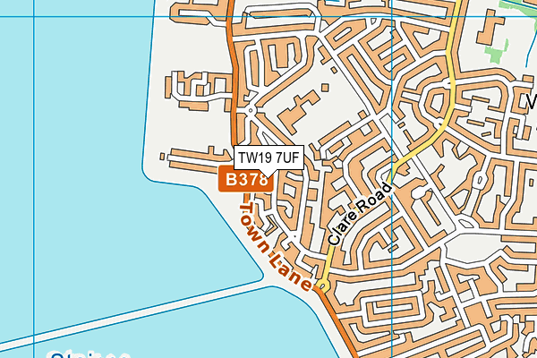 TW19 7UF map - OS VectorMap District (Ordnance Survey)