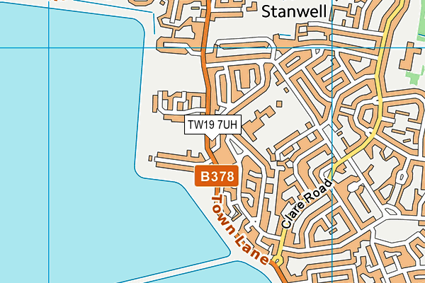 TW19 7UH map - OS VectorMap District (Ordnance Survey)