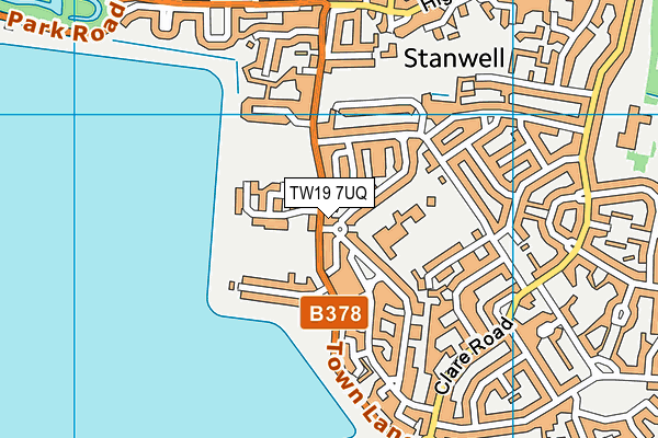 TW19 7UQ map - OS VectorMap District (Ordnance Survey)