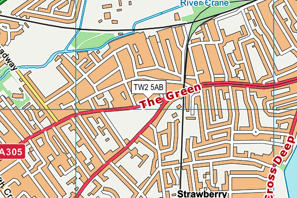 TW2 5AB map - OS VectorMap District (Ordnance Survey)