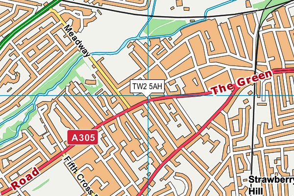 TW2 5AH map - OS VectorMap District (Ordnance Survey)