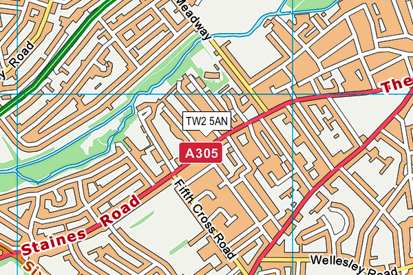 TW2 5AN map - OS VectorMap District (Ordnance Survey)