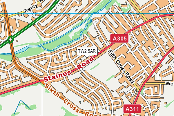 TW2 5AR map - OS VectorMap District (Ordnance Survey)