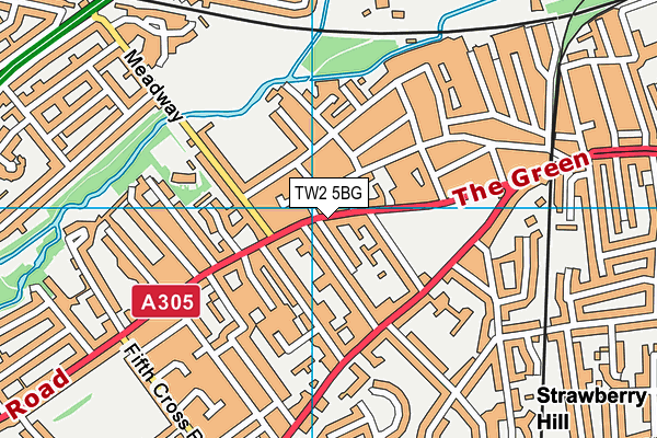 TW2 5BG map - OS VectorMap District (Ordnance Survey)