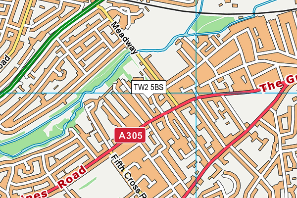 TW2 5BS map - OS VectorMap District (Ordnance Survey)