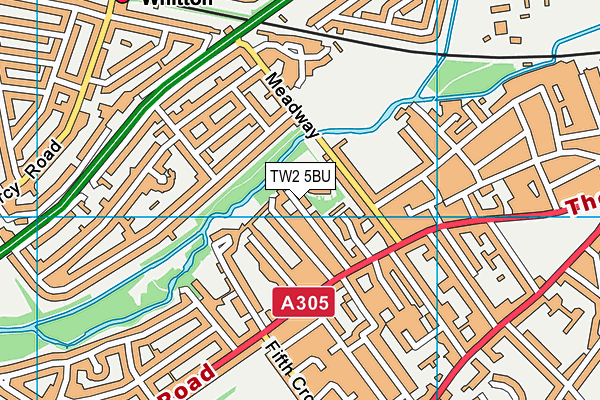 TW2 5BU map - OS VectorMap District (Ordnance Survey)