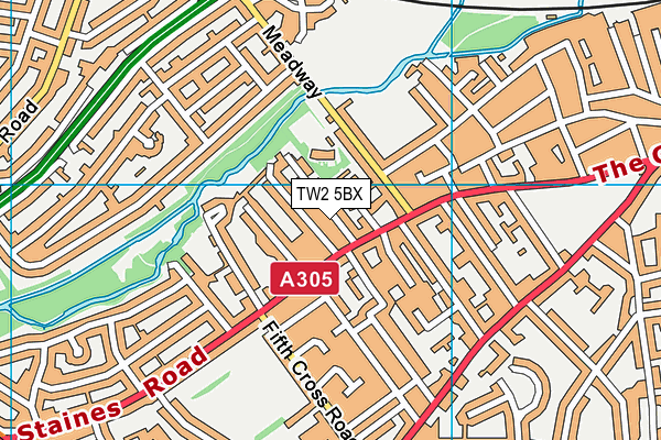 TW2 5BX map - OS VectorMap District (Ordnance Survey)