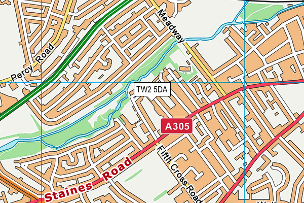 TW2 5DA map - OS VectorMap District (Ordnance Survey)