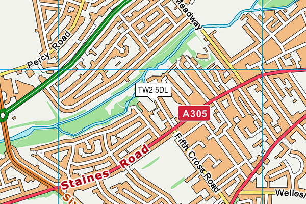 TW2 5DL map - OS VectorMap District (Ordnance Survey)