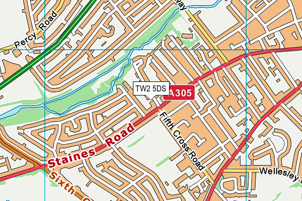 TW2 5DS map - OS VectorMap District (Ordnance Survey)