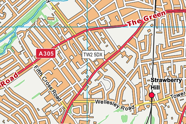 TW2 5DX map - OS VectorMap District (Ordnance Survey)