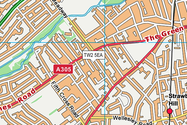 TW2 5EA map - OS VectorMap District (Ordnance Survey)