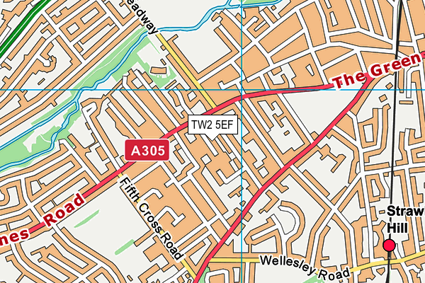 TW2 5EF map - OS VectorMap District (Ordnance Survey)