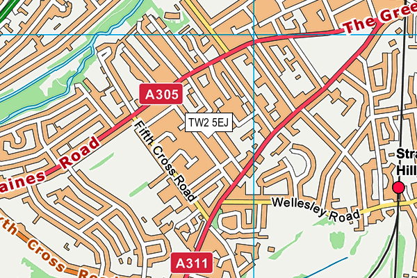 TW2 5EJ map - OS VectorMap District (Ordnance Survey)