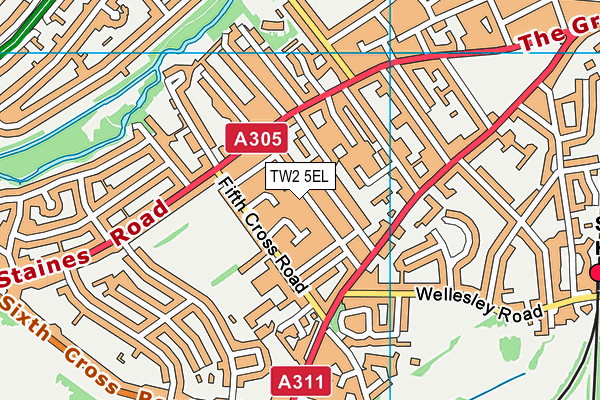 TW2 5EL map - OS VectorMap District (Ordnance Survey)