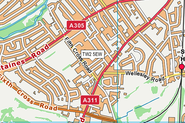 TW2 5EW map - OS VectorMap District (Ordnance Survey)