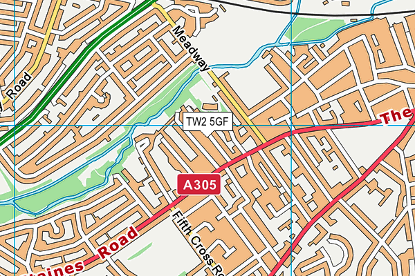 TW2 5GF map - OS VectorMap District (Ordnance Survey)