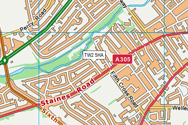 TW2 5HA map - OS VectorMap District (Ordnance Survey)