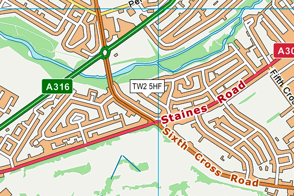 TW2 5HF map - OS VectorMap District (Ordnance Survey)