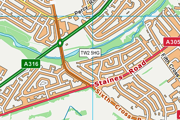 TW2 5HG map - OS VectorMap District (Ordnance Survey)