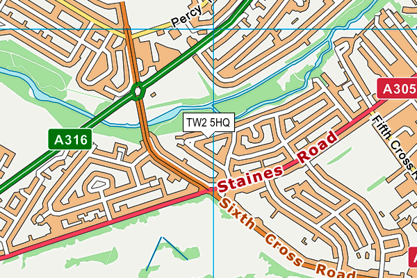 TW2 5HQ map - OS VectorMap District (Ordnance Survey)