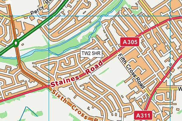 TW2 5HR map - OS VectorMap District (Ordnance Survey)