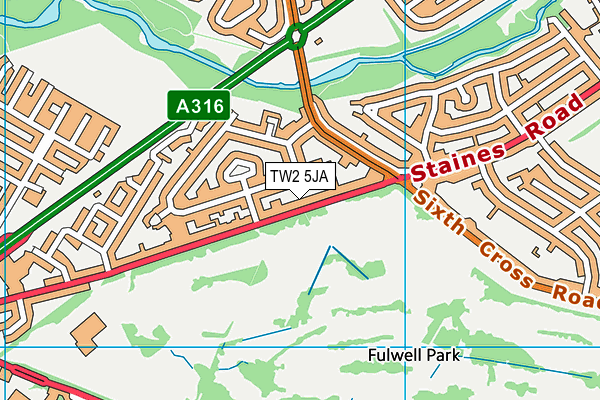 TW2 5JA map - OS VectorMap District (Ordnance Survey)