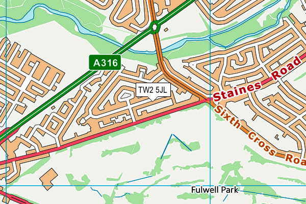 TW2 5JL map - OS VectorMap District (Ordnance Survey)