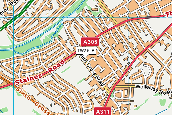 TW2 5LB map - OS VectorMap District (Ordnance Survey)