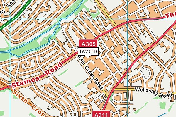 TW2 5LD map - OS VectorMap District (Ordnance Survey)