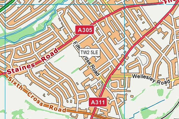 TW2 5LE map - OS VectorMap District (Ordnance Survey)
