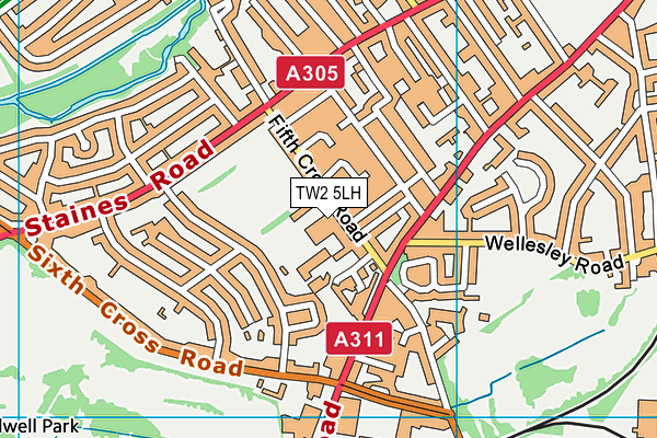 TW2 5LH map - OS VectorMap District (Ordnance Survey)
