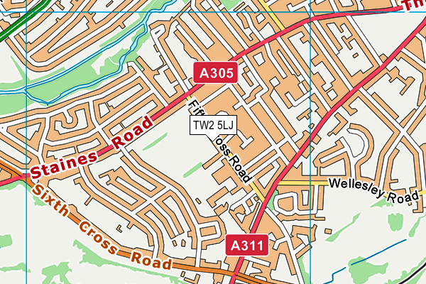 TW2 5LJ map - OS VectorMap District (Ordnance Survey)