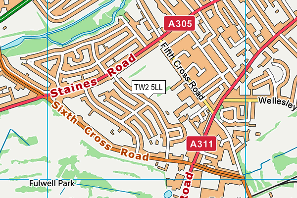 TW2 5LL map - OS VectorMap District (Ordnance Survey)