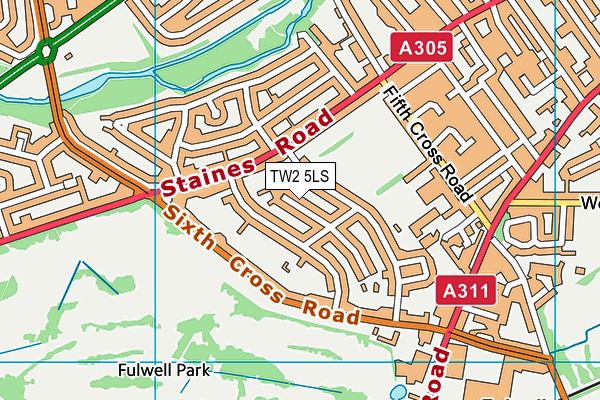 TW2 5LS map - OS VectorMap District (Ordnance Survey)