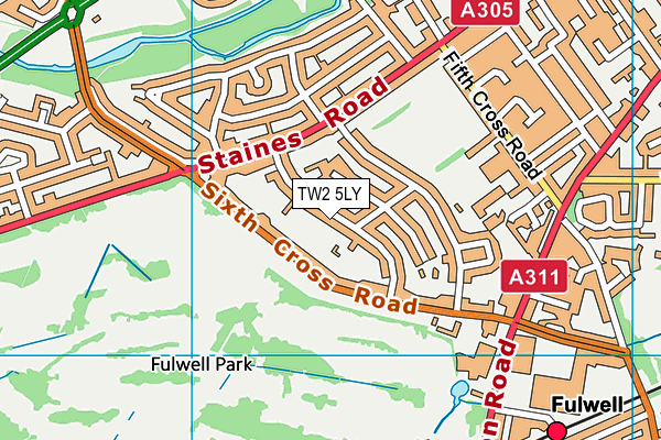 TW2 5LY map - OS VectorMap District (Ordnance Survey)