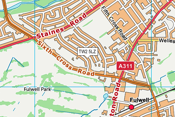 TW2 5LZ map - OS VectorMap District (Ordnance Survey)