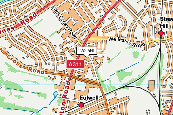 TW2 5NL map - OS VectorMap District (Ordnance Survey)