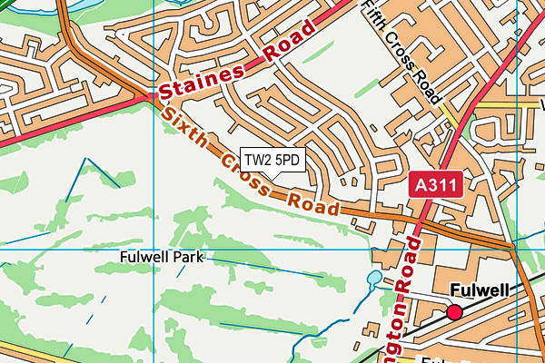 TW2 5PD map - OS VectorMap District (Ordnance Survey)