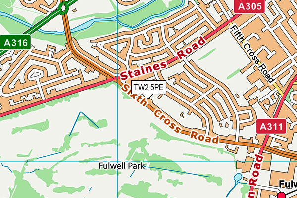 TW2 5PE map - OS VectorMap District (Ordnance Survey)