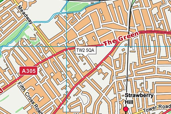 TW2 5QA map - OS VectorMap District (Ordnance Survey)