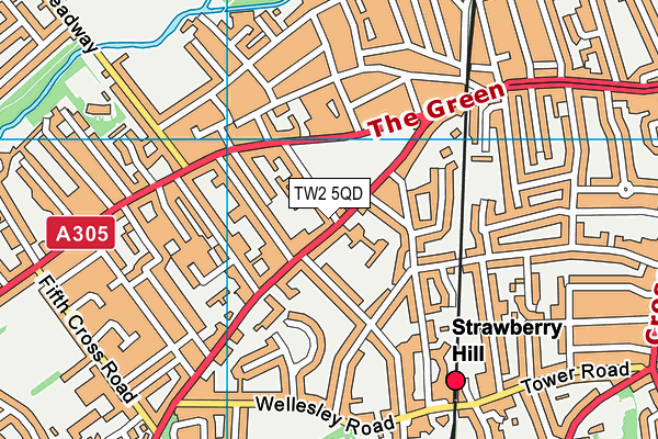 TW2 5QD map - OS VectorMap District (Ordnance Survey)