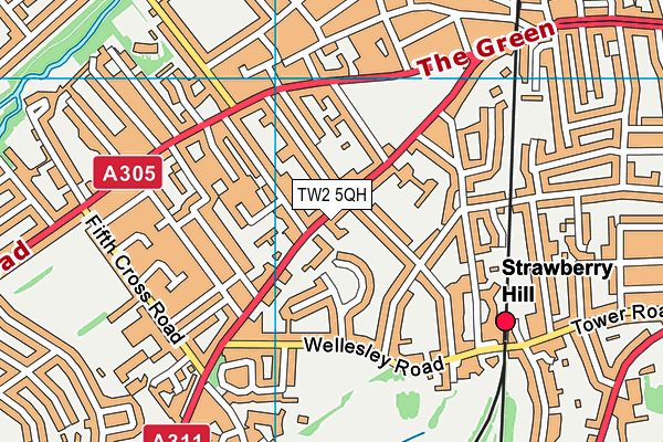TW2 5QH map - OS VectorMap District (Ordnance Survey)